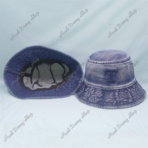 Nón Bucket Thêu Chữ T Có Dây Rút Phía Trong, Hàng 1 Lớp Vòng Đầu 58-59cm Xanh Đậm