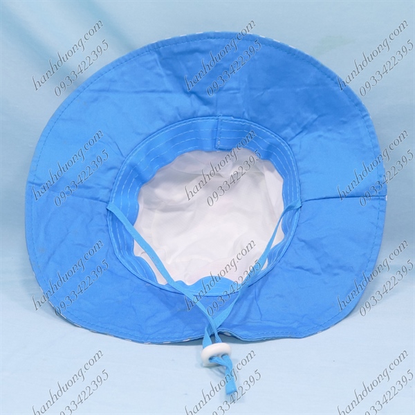 Mũ Vải Trẻ Em 2-4 Tuổi Vòng Đầu 49cm Có 3 Hoa Vành 7 Cm, Đường Kính Đầu 17cm Xanh Dương - Ảnh 5