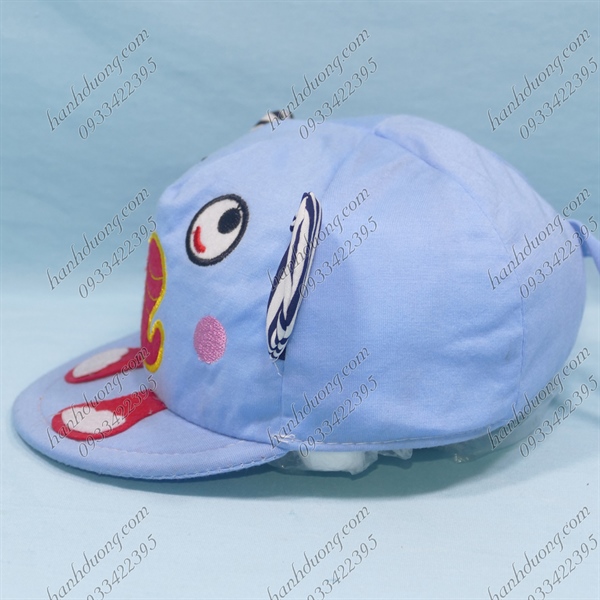 Nón Kết Trẻ Em Mỏ Mềm Cho Bé Từ 1 Tuổi Vòng Đầu 46cm Thêu Có Voi Phía Sau Bít Đuôi Xanh Lam - Ảnh 2