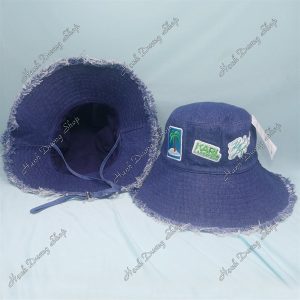 Nón Bucket Họa Tiết Xanh Đậm
