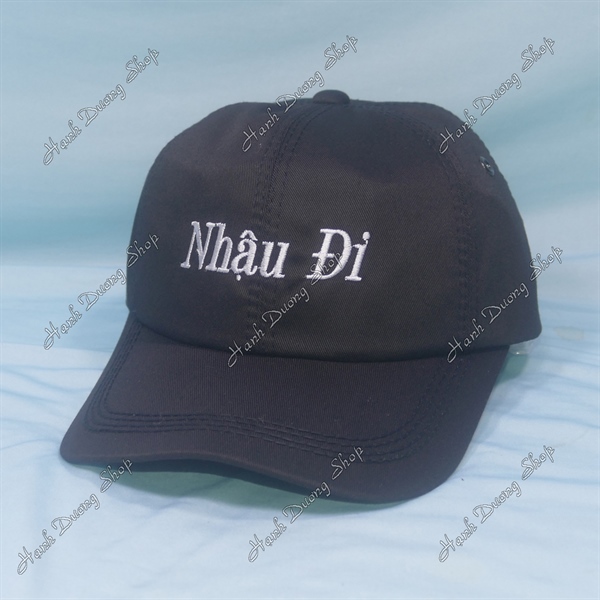 Nón Kết Thêu Chữ Nhậu Đi Đen - Ảnh 2