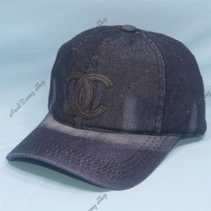 Nón Kết Jeans Thời Trang Thêu Da Logo Chữ Chanel Đen