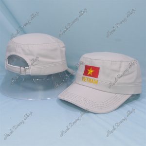 Nón Kết Thêu Chữ Việt Nam Kem Trắng