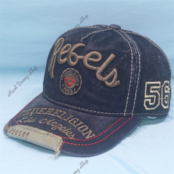 Nón Kết Jean Cao Cấp Ông Địa True Religion 56 Đen - Ảnh 3