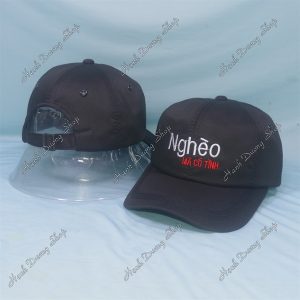Nón Kết Thêu Chữ Nghèo Mà Có Tình Đen