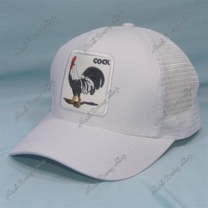 Nón Kết Lưới Thêu Hình Con Gà COOK Cao Cấp, Khóa Nhựa - Kiểu Dáng Thời Trang Cá Tính Thích Hợp Cho Mọi Người Trắng