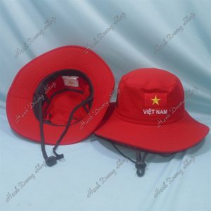 Nón Tai Bèo Thêu Lá Cờ Việt Nam Đỏ