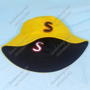 Nón Bucket Thêu Chữ S Vàng & Đen