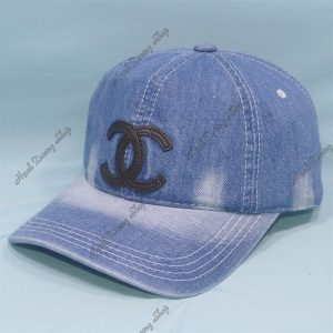 Nón Kết Jeans Thời Trang Thêu Da Logo Chữ Chanel Xanh Đậm
