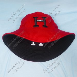 Nón Bucket Thêu Chữ H ( Hemmrs ) Đỏ & Đen
