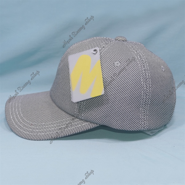 Nón Kết Nam Nữ Trơn Không Thêu Logo Vải Cotton Xịn Sọc Đen Trắng - Ảnh 2