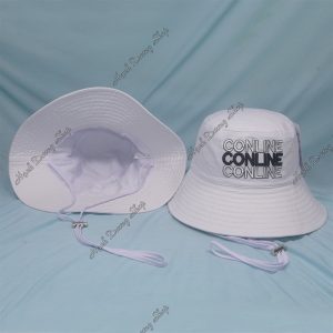 Nón Bucket Thêu Chữ Conline Vải Cotton Cao Cấp Phía Trong Có Lớp Lót Và Có Dây Quai Khóa Inox Trắng