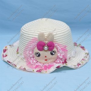 Nón Bucket Thời Trang Trẻ Em Mèo Hồng Vành Rộng