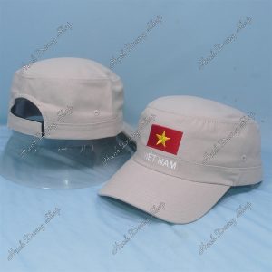 Nón Kết Thêu Chữ Việt Nam Kem Trắng