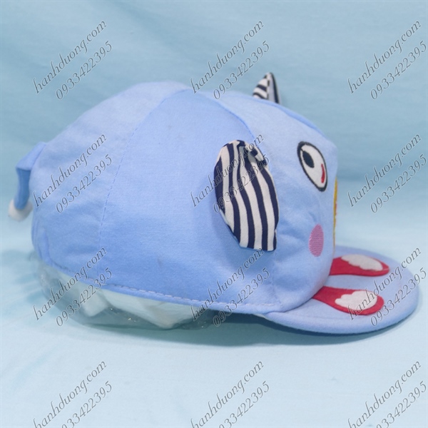 Nón Kết Trẻ Em Mỏ Mềm Cho Bé Từ 1 Tuổi Vòng Đầu 46cm Thêu Có Voi Phía Sau Bít Đuôi Xanh Lam - Ảnh 4