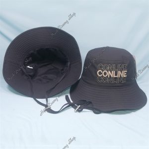 Nón Bucket Thêu Chữ Conline Vải Cotton Cao Cấp Phía Trong Có Lớp Lót Và Có Dây Quai Khóa Inox Đen