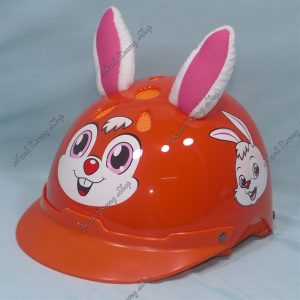 Nón Bảo Hiểm Trẻ Em Từ 4-6 Tuổi In Con Thỏ Cam Thỏ