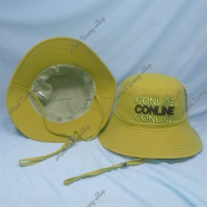 Nón Bucket Thêu Chữ Conline Vải Cotton Cao Cấp Phía Trong Có Lớp Lót Và Có Dây Quai Khóa Inox Xanh Chuối