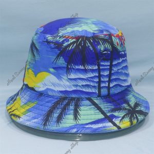 Nón Bucket Họa Tiết Cây Dừa Lá Đen