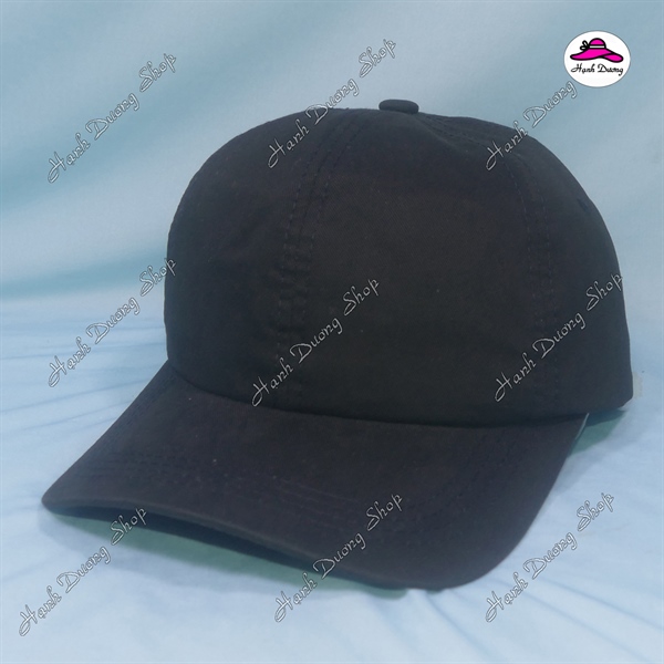 Nón Kết Nam Nữ Trơn Không Thêu Logo Vải Cotton Xịn Đen - Ảnh 2