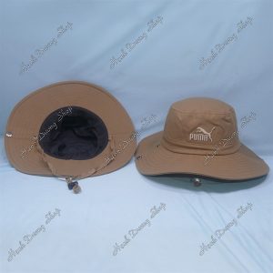 Nón Bucket Thêu Chữ Puma Con Báo Kaki
