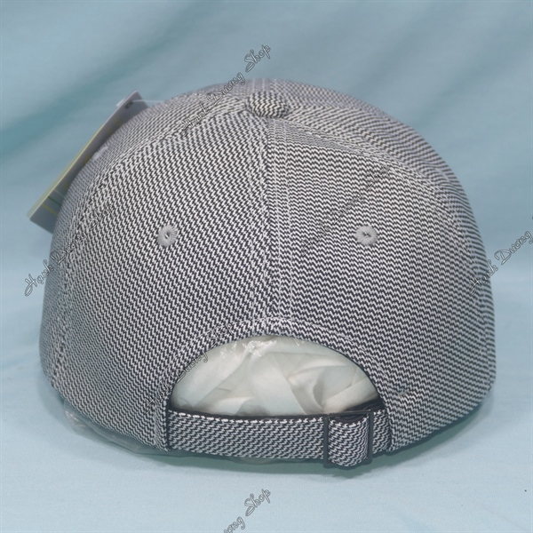 Nón Kết Nam Nữ Trơn Không Thêu Logo Vải Cotton Xịn Sọc Đen Trắng - Ảnh 3