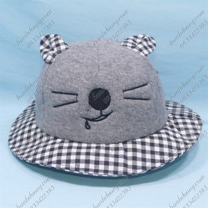 Nón Bucket Thời Trang Trẻ Em Xám Nhạt