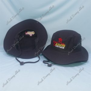 Nón Bucket Thêu Chữ Sài Gòn Việt Nam Đen
