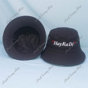 Nón Bucket Thêu Chữ Hay Ra Dẻ Đen