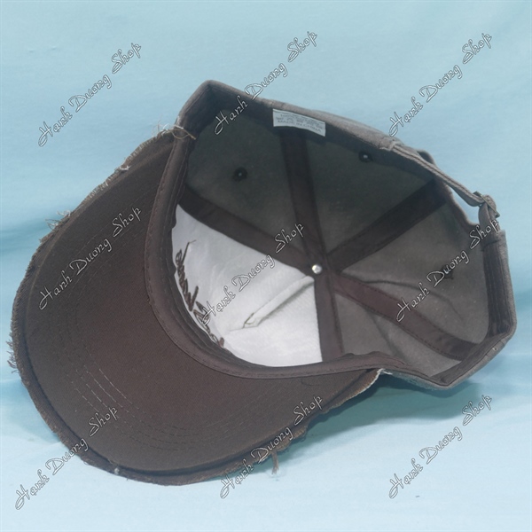 Nón Kết Thêu Chữ Rock Shank 1969 Vải Kaki Oát Loang Cao Cấp Vòng Đầu 56-60cm Đánh Kiểu Tua 2 Bên Hông Và Kết - Ảnh 5
