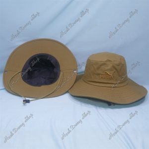 Nón Bucket Thêu Chữ Puma Con Báo Kaki Rêu