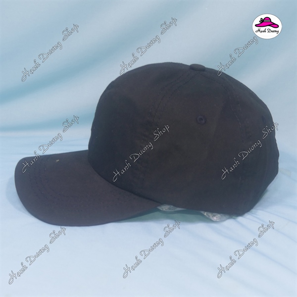 Nón Kết Nam Nữ Trơn Không Thêu Logo Vải Cotton Xịn Đen - Ảnh 3