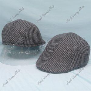 Nón Mỏ Vịt Beret Thời Trang Xám Sọc Đen