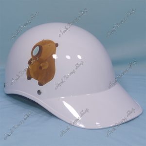 Nón Bảo Hiểm Lưỡi Trai Nữ Hình Capybara, Chuột Lang Nước, Gấu Chảy Nước Mũi Phía Sau Có Khoét Lỗ Cột Tóc Trắng