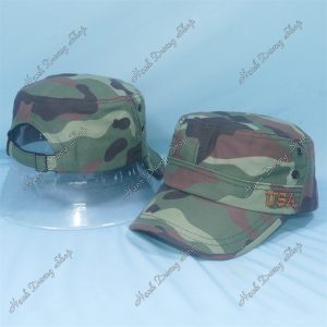 Nón Kết Thêu Chữ USA Lính Nâu