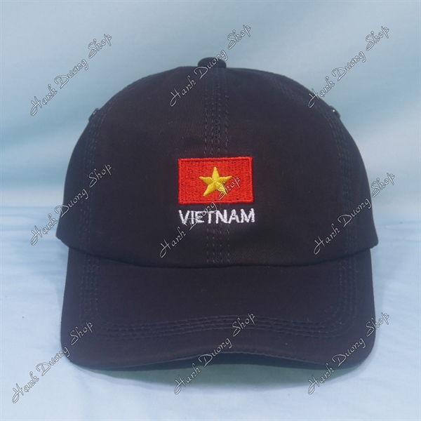 Nón Kết Thêu Lá Cờ Việt Nam Đen - Ảnh 2