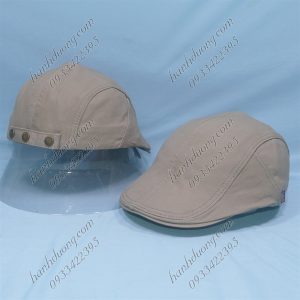 Nón Mỏ Vịt Beret Trơn Không Logo Kem Đậm