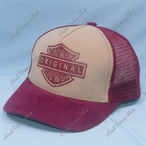 Nón Kết Lưới In Dẻo Chữ Cap Man Original Phía Trước Là Vải Nhung, Kết Nhung Vòng Đầu 55-58cm Phía Trong Có May Tem Đỏ Thẩm & Kaki